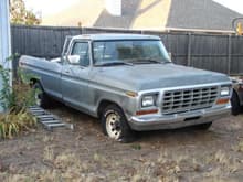 1979 FORD F-150 CUSTOM &quot;The Old Gray Mare&quot; my first everything, first vehicle, first Ford, first truck, first V8, First high School car, first thing I learned to drive (14 years old) and I still have her. I'm 26 now and my plan is to restore her back to orginal, but with modern componets, while retaining the same look. I'm even keeping the Free Wheelin' wagon wheels.