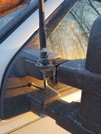 Made a simple clamp for the FM antenna and ran the wire through the mirror mount and into the dash.