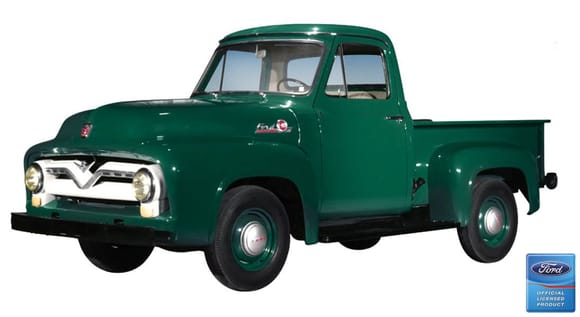 Another Ford promo pic but it must have been a prototype as the 55 hood emblem is different that on production trucks.