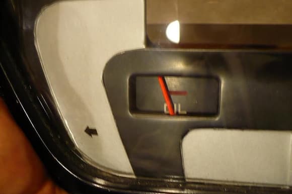 front side of the 54 F100 instrument panel with the oil pressure gauge from the Astro van mounted in place