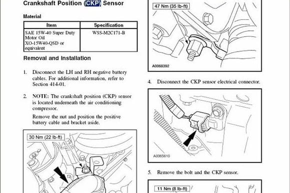 Crankshaft (CKP) Sensor Position 1