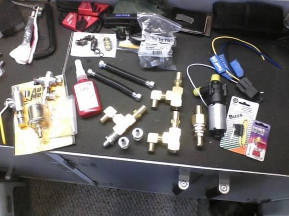 Various HIH and fuel line fittings plus aux coolant pump added to Vegistroke V3 system