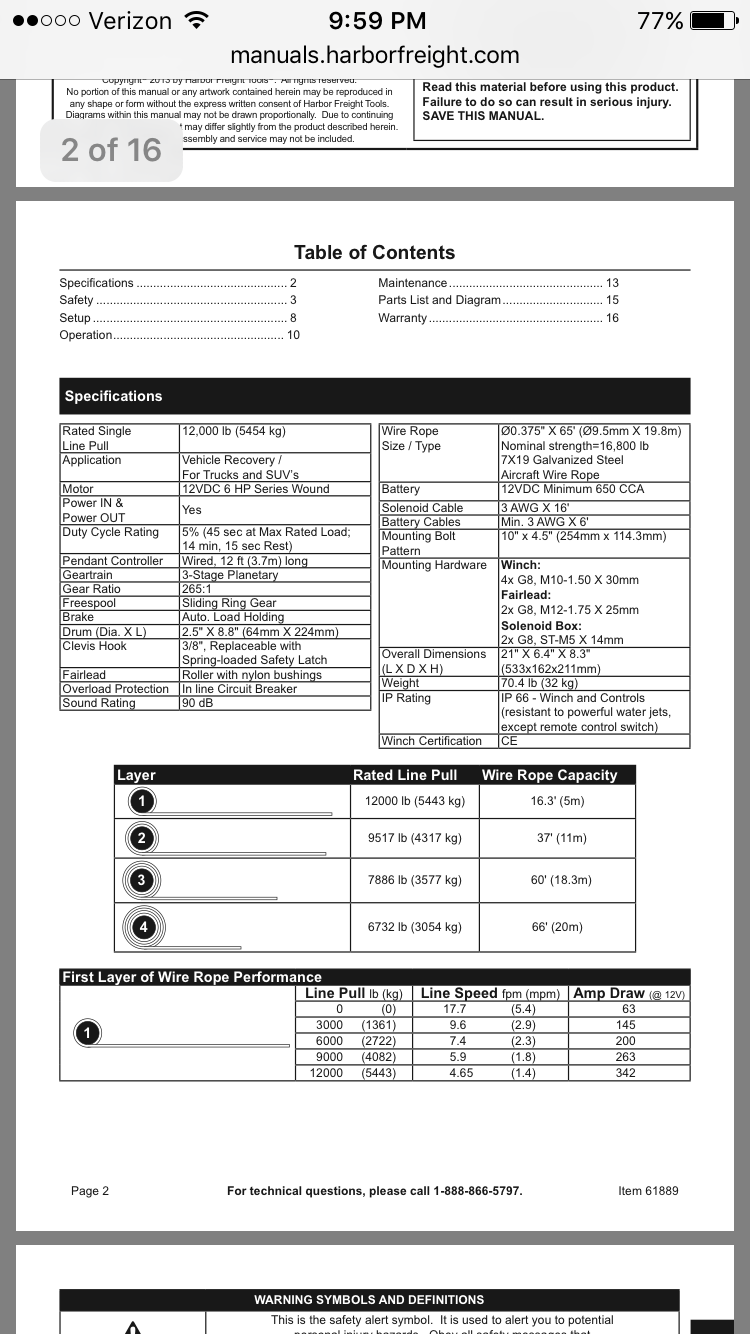 Understanding "Duty Cycle"...... New winch install Ford Truck