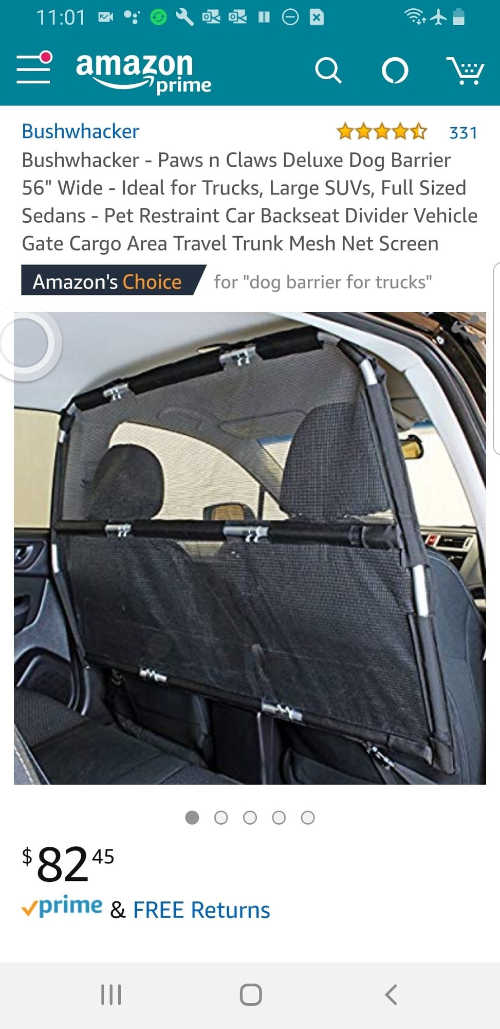 Bushwhacker - Vehicle Door Protector for Dogs - Sold as Pair - (27 x 17)  Car Door Scratch Guard K9 Truck Back Shield Pet Side Panel Cover Back Seat