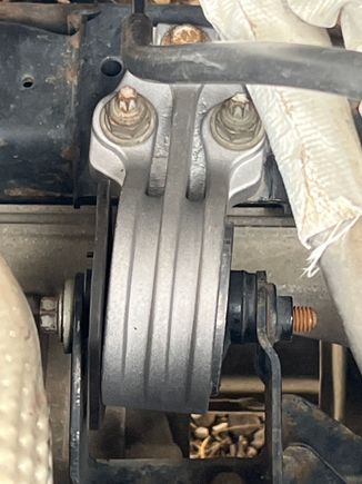 This is it installed. You see the bolt through it, but it has all that gap around the bolt, seem there should be a bushing inside there