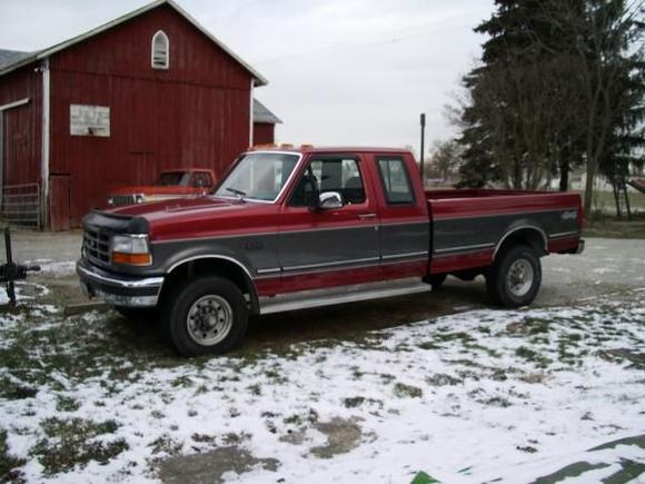 my dad's F250 7.3 diesel that I am driving till I am allowed to buy my own vehicle.
