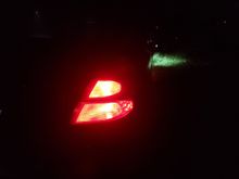 Nice and red, both brake light bulbs are Red LED's