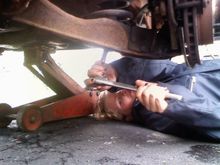 Changing the oil on the truck