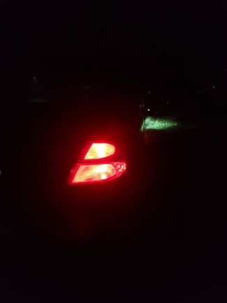 Nice and red, both brake light bulbs are Red LED's