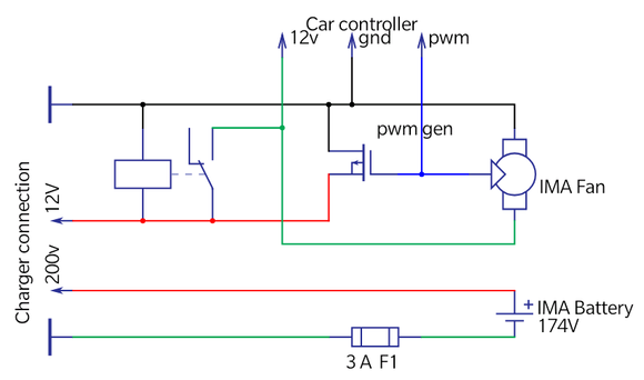 Harness schematic with relay