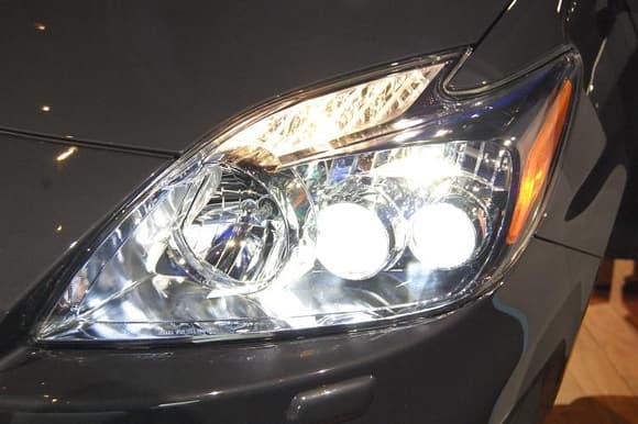 2010 Toyota Prius LED Headlight on Close Up