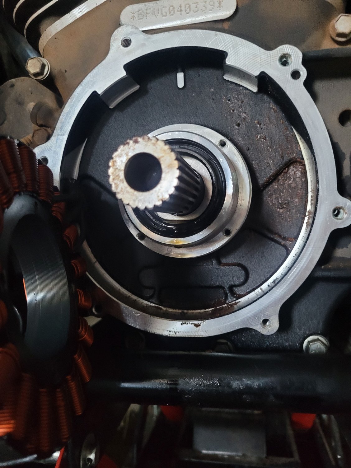 Leaking oil from behind Stator Harley Davidson Forums