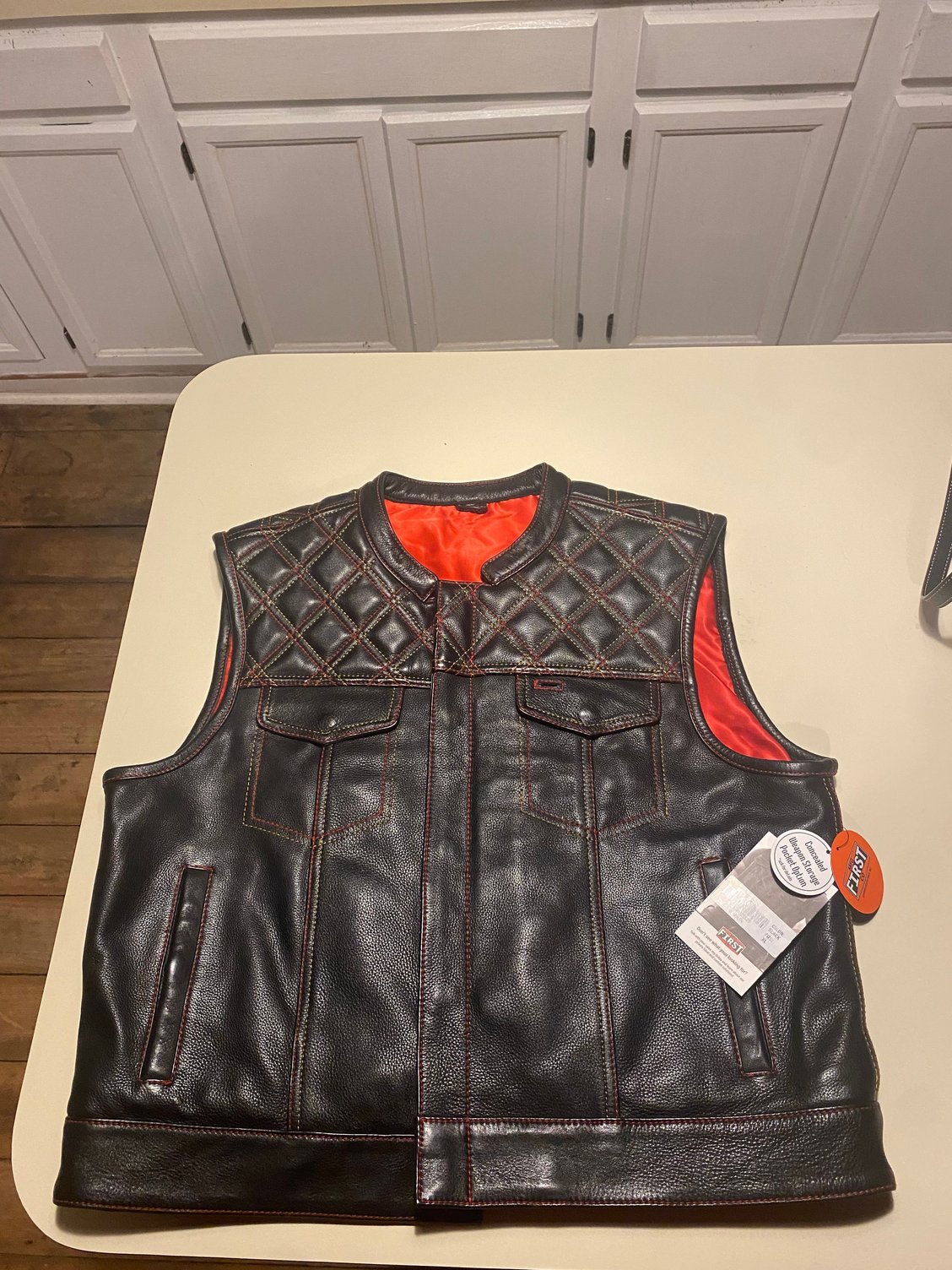 Marine corps leather on sale vest