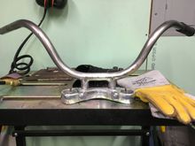 Working on the risers I welded onto my bars. Lots of cleaning to do but I’m fairly happy so far.