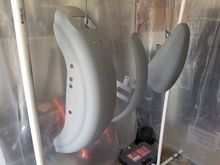 After primer coats.  Ready for smooth sanding.