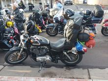 2007 XL1200L, 4.5 Gallon tank, Sundowner seat, Tall Harley sissy bar with a Backrest pad, Mini apes, Screaming Eagle exhaust, Screaming Eagle intake, Screaming Eagle Clutch. Loaded up with a tent, sleeping bag, air mattress, chair, luggage, 110' electrical extension chord. On a trip from Rancho Cucamonga, California, to Washington DC with R.F.T.W. to connect with Rolling Thunder over Memorial Day weekend. This Sportster currently has over 80,000 trouble free miles on her. 