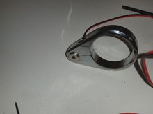 fitted the led into one of the clutch cable clamps i bought earlier to test fit it on the bike
