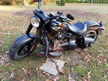 My fatboy s a few hours after hitting 2 deer. Entire front end had to be replaced.