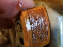 One of the chewed up tensioners