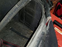 You can see where I sliced the fuel line and glued along the edge. The 1"strap is from Home Depot, the one that came with the bag finally broke.