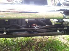 look closely the red KN Filter is cable tied nicely under the gearbox between the frame