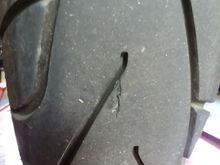 Closer look at one place. It is this way almost all the way around the tire. 