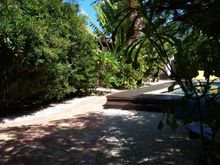 The entrance and pool area heading into our apartment complex.