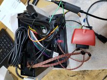 The rear of the unit. Note the speaker harness from the Sony is pinned to a connector, but in my install the speaker outputs aren't used.