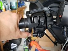 As you can see, your thumb is much closer with the Horn Trigger.   This allows for some quick blasting!