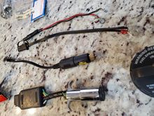 Top: battery cables 

Middle: fuse of some sort

Bottom appears to be from car to trailer