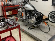 Removed back half to send swing arm for chrome.