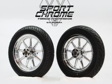 Chrome 9 Spoke Road King wheels with Dunlop tires