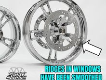 Up close shot of a chrome Enforcer wheel by Sport Chrome