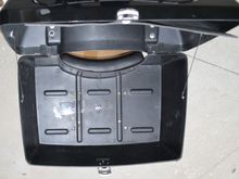 open and shot of inside without pad showing the mounting holes..