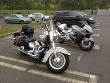 O7 Heritage and 03 Busa My across country easy chair and my SPEEDWAGON worked for 200 mph+