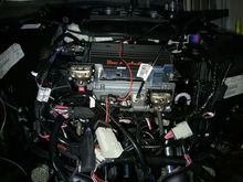 Distribution blocks going in for two boom amps, and another power run to right rear saddlebag aux port.