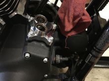 Once you remove the head, the cylinder will slide off. There's an oring deal under the cylinder, and a smaller oring on each cylinder bottom that fits on to an opening on the crank case. Cover the cylinder studs with fuel line of shop rags so you don't damage them or your Pistons. Next I tore down the rear cylinder following the same steps as the front cylinder.