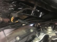 Reconnect the fuel gage connector and use the clip for the wiring so it doesn't contact the motor and burn.