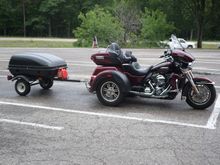 Rivco hitch, KlokWerks plug and play wiring harness, and Harbor Freight Tag Along trailer.......