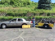 2003 Dyna loaded up behind a 2003 Mercury