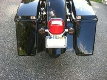 Street Glide tail light, fender is oem type, with spacer panels welded on.
Cycle Visions saddlebag brackets.