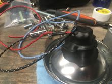 soldered and heat shrinked some "vintage" wires to the headlight