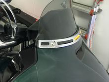 Harley's Windshield Pouch kit from the right-front side of the bike...