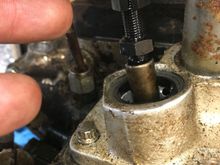 This is the bottom of pushrod tube on the 79 motor that belongs in bike but needs 100 rebuilt This is what inexpected to see