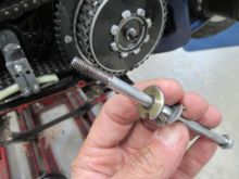 The gold washer has a step worn into it.

I was told the bolt is a hybrid old/new.