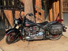 Rear tire has a reflective strip that looks like a thin whitewall, it was something I decided to try out but didn’t care for in the end. The front is a regular blackwall because they didn’t make the reflective style in a 18” wheel size. but same SR777HD other than that.