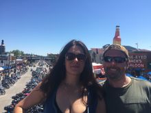Me and my hubby in sturgis.
