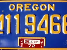 Plate off the 1972 FLH from Oregon ....
