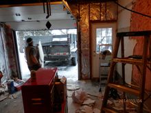 Stripping out all the old insulation etc so i could put in a ceiling and such