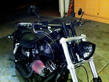 Got the New Headlight Cover and had it powder coated black along with some smaller mirrors